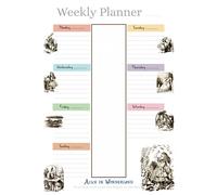 Alice in Wonderland A4 Weekly Planner - Without Fixed Dates - 60 Sheets/120 Pages - Beautiful Desk Planner, Family Calendar, Gift for Friends - With ... French, Italian, German, Spanish, Portuguese