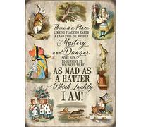 Alice in Wonderland - As Mad as a Hatter Metal Sign