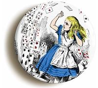 ALICE IN WONDERLAND BADGE BUTTON PIN (Size 1inch/25mm diameter) LEWIS CARROLL