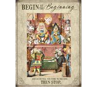 Alice In Wonderland Begin At The Beginning Metal Wall Sign