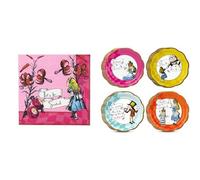 Alice in Wonderland Bright Napkins & Alice Bright Plates Bundle
