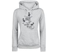 Alice in Wonderland Cheshire Cat - I'm Not Crazy Hoodie mottled grey XL