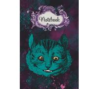 Alice in Wonderland Cheshire Cat Notebook Lined Journal:: A beautiful dark purple notepad for Alice in Wonderland fans