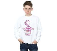 Alice In Wonderland Cheshire Cat Upside Down Sweatshirt Disney White 7-8 Years