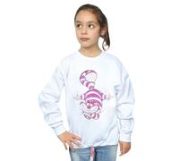 Alice In Wonderland Cheshire Cat Upside Down Sweatshirt Disney White 7-8 Years