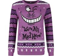 Alice in Wonderland Cheshire Cat - We're All Mad Here Christmas jumper multicolour S