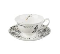 V&A Alice in Wonderland Tea Cup and Saucer, 210 ml (7 fl oz), White