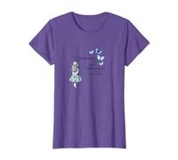 Alice in Wonderland Curiouser Quotation Blue Butterflies T-Shirt