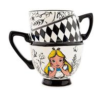 Alice in Wonderland Disney Monochrome Stacked Teacups Sculpted Ceramic Mug