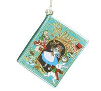Alice In Wonderland Glass Book Christmas Tree Decoration Gisela Graham