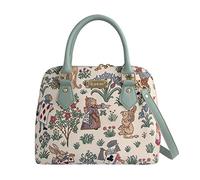 Alice in Wonderland Handbag - Vintage Charles Voysey Pattern - Elegant Faux Leather Shoulder Bag - Stylish & Spacious Tote for Women - Classic Literary Design (Alice in Wonderland, CONV-ALICE)