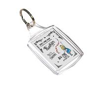 Alice in Wonderland Have I Gone Mad Birthday Gift Secret Santa Bonkers Hearts Key Ring Keychain MDF Key ring Keepsake,Birthday Present. (A5 Keyring)