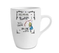 Alice in Wonderland Have I Gone Mad Birthday Gift Secret Santa Bonkers Hearts Novelty Mug, Unique Ceramic 13 oz Marrow Cup/Mug.