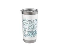 Alice in Wonderland 'How Long is Forever' (Teal) Stainless Steel Insulated Tumbler