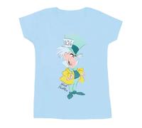 Alice In Wonderland Mad Hatter Classic Cotton Boyfriend T-Shirt Disney Baby Blue S