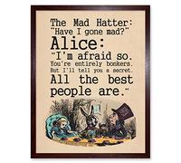 Alice In Wonderland Mad Hatter Tea Party Art Print Framed Poster Wall Decor 12x16 inch