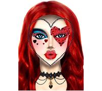 Alice in Wonderland Make-Up Leg Avenue Red Queen of Hearts Face Jewels Sticker