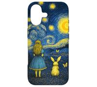 Alice in Wonderland Meets Starry Night Van Gogh Art Mashup Case for iPhone 17