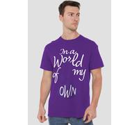Alice In Wonderland Men's Alice In A World Of My Own T-Shirt in Purple | Size: Large Alice In Wonderland Purple L