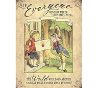 Alice in Wonderland - Mind Your Own Business - Vintage Tin Sign, Reproduction Vintage Retro Poster, Pub Bar Kitchen Garden Bathroom, Home, Plaque, Decorative Wall Art, 2 Sizes (A4)