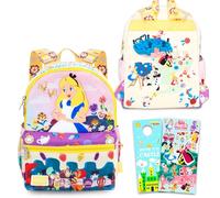 Alice in Wonderland Mini Backpack for Women Set - Bundle with 13" Disney Small Backpack Plus Stickers, More | Alice in Wonderland Mini Bag for Women, Teens, Girls