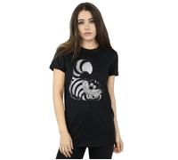 Alice In Wonderland Mono Cheshire Cat Cotton Boyfriend T-Shirt Disney Black M
