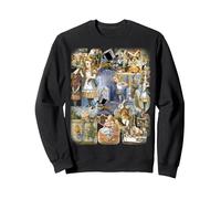 Alice in Wonderland Montage Sweatshirt, Adult Unisex, Black, Small