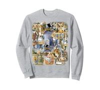 Alice in Wonderland Montage Sweatshirt, Adult Unisex, Heather Grey, X-Large