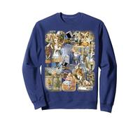 Alice in Wonderland Montage Sweatshirt, Adult Unisex, Navy Blue, XX-Large