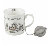Alice In Wonderland Mug & Tea Infuser Set Fine China Ball Strainer Gift Boxed