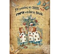 Alice in Wonderland Painting Roses - Vintage - Style Metal Sign - 3 Sizes To Choose - Home Decor - Unique Gift