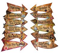 Alice in Wonderland Party Vintage Style Arrow Signs/Mad Hatters Tea Party Props Pack of 12 Signs