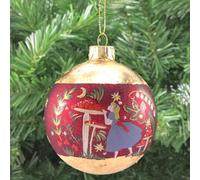 Alice in Wonderland | Red & Gold Christmas Bauble | 8cm | Gisela Graham
