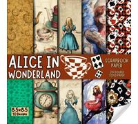 Alice in Wonderland scrapbook paper part three, 8.5x8.5, 10 Designs, 20 Double-Sided Sheets: Scrapbooking Paper for Junk Journals, Decorative craft ... & Mixed Media, Origami, Collage & Card Making