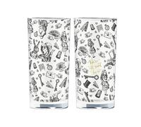 Alice In Wonderland Set of 2 High Ball Glasses, 330 ml V & A Clear One Size