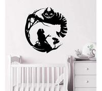Alice in Wonderland Silhouette Wall Sticker Cartoon Character Wall Decal Vinyl Wall Mural Cute Lovely Kids Room Wallpaper 42X46Cm