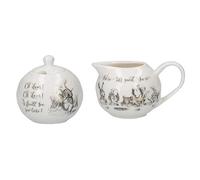 Alice In Wonderland Sugar Bowl & Creamer