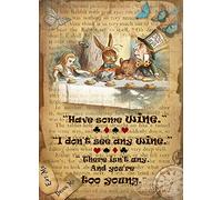 Alice in Wonderland The Mad Hatter's Tea Party - Vintage - Style Metal Sign - 3 Sizes To Choose - Home Decor - Unique Gift (8” X 6” 200 X 150 mm)