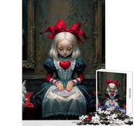 Alice in Wonderland Themed Artwork Jigsaw Puzzles 1000 Piece for Adults Great Gifts for Games Birthday Present Toy Wall Decor Suitable for People Aged 14 And Above (38x26cm)
