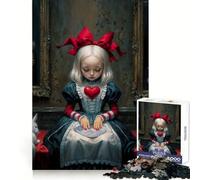 Alice in Wonderland Themed Artwork Jigsaw Puzzles for Teenagers 1000 Logic Play True Detail Family Enjoyable Wall Display (38x26cm)