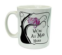 Alice in Wonderland We're All Mad Here Cheshire Cat Novelty Ceramic 10oz Mug Gift