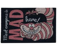 Alice in Wonderland We're All Mad Here Door Mat pink black Onesize