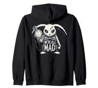 Alice in Wonderland - We're All Mad White Rabbit Mad Hatter Zip Hoodie