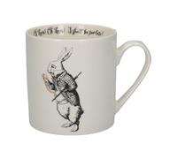V&A Alice in Wonderland Mug in Gift Box, 'White Rabbit' Design, Fine China, White, 350 ml