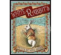 Alice in Wonderland White Rabbit Watch Repair's" Victorian - Vintage - Style Metal Sign - 3 Sizes To Choose - Home Decor - Unique Gift (16” X 12” 400 X 300 mm) (8” X 6” 200 X 150 mm)