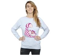Alice In Wonderland Women's Cheshire Cat Sweatshirt in Grey | Size: Small Alice In Wonderland Grey S