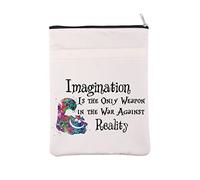 Alice Inspired Movie Book Sleeve Alice Lovers Book Cover Cheshire Crazy Cat Quote Gift Bookish Gift Fairytale Story Gift for Fandom (Imagination BM)