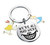 Alice Keychain Gifts Rabbit Alice Gifts Alice Inspire Gift Alice Cartoon Movie Fan Gift We'Re All Mad Here Alice Key Rings
