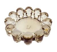 Alice Lane Bubble Candle Dish - Chic Amber Glass Candle Dish for Home Decor - Decorative Modern Candle Holder for Small Candles & Diffusers