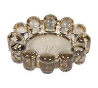Alice Lane Bubble Candle Dish - Chic Smoky Glass Candle Dish for Home Decor - Decorative Modern Candle Holder for Small Candles & Diffusers